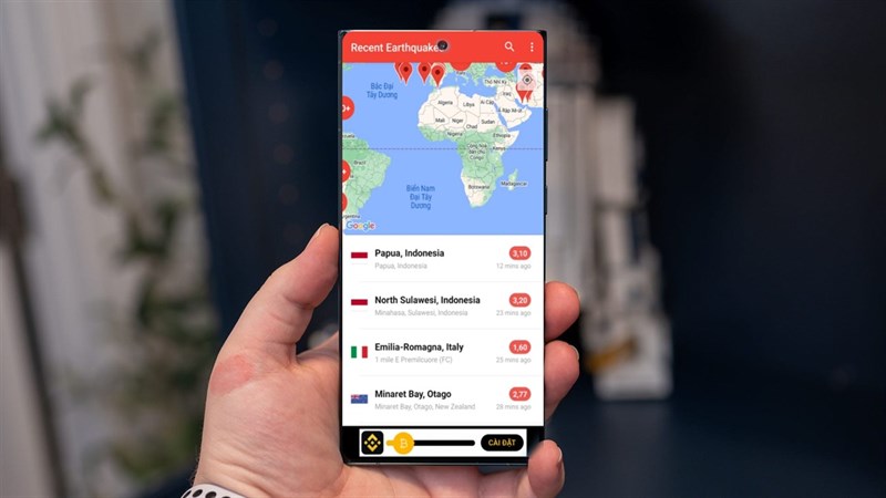 Cảnh báo động đất từ điện thoại