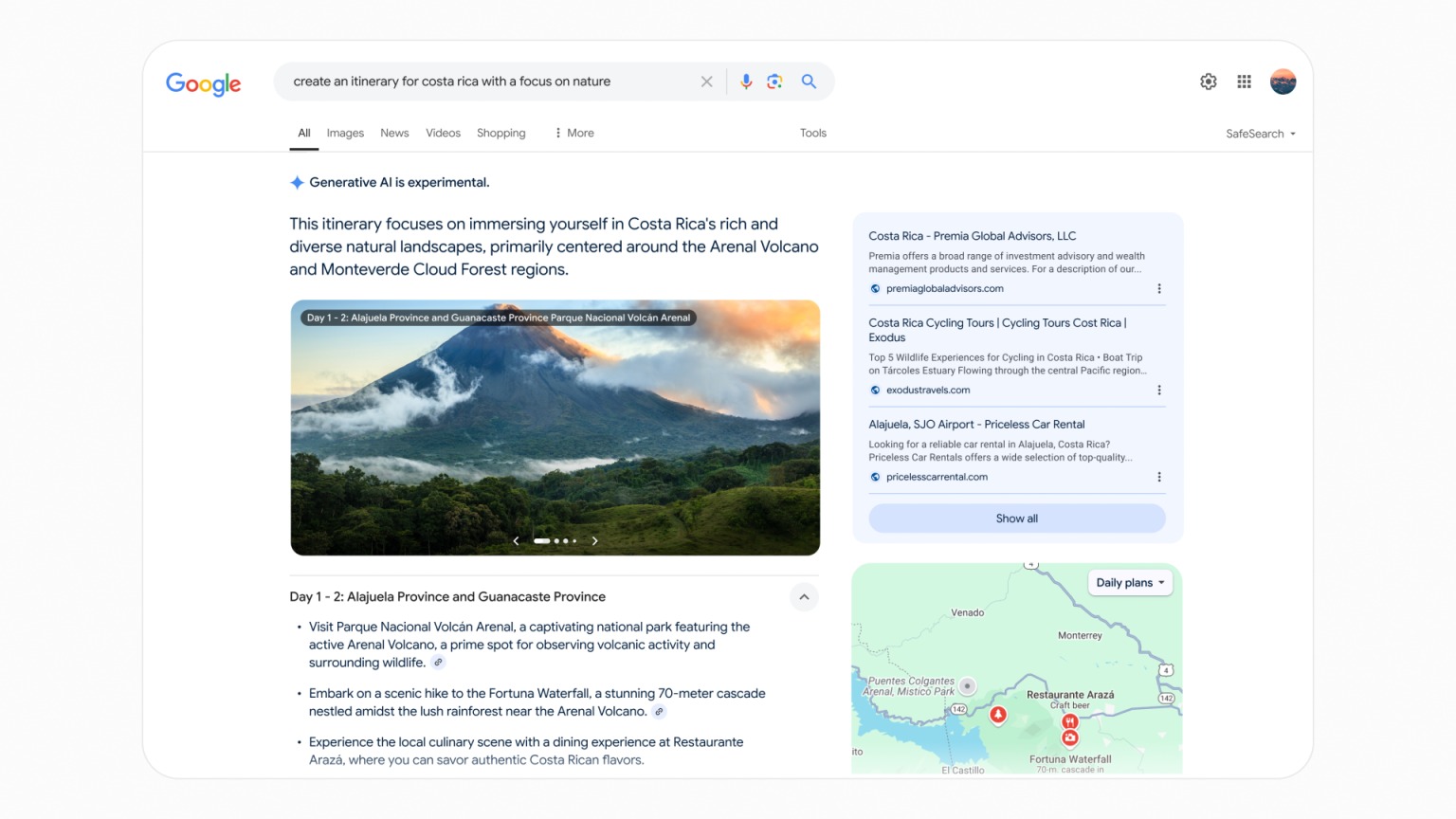 Google tạo lịch trình với AI